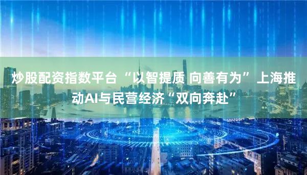 炒股配资指数平台 “以智提质 向善有为” 上海推动AI与民营经济“双向奔赴”