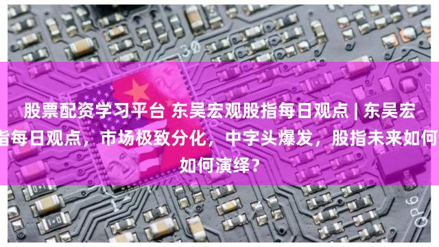 股票配资学习平台 东吴宏观股指每日观点 | 东吴宏观股指每日观点，市场极致分化，中字头爆发，股指未来如何演绎？