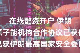 在线配资开户 伊朗与国际原子能机构合作协议已获伊朗最高国家安全委员会批准